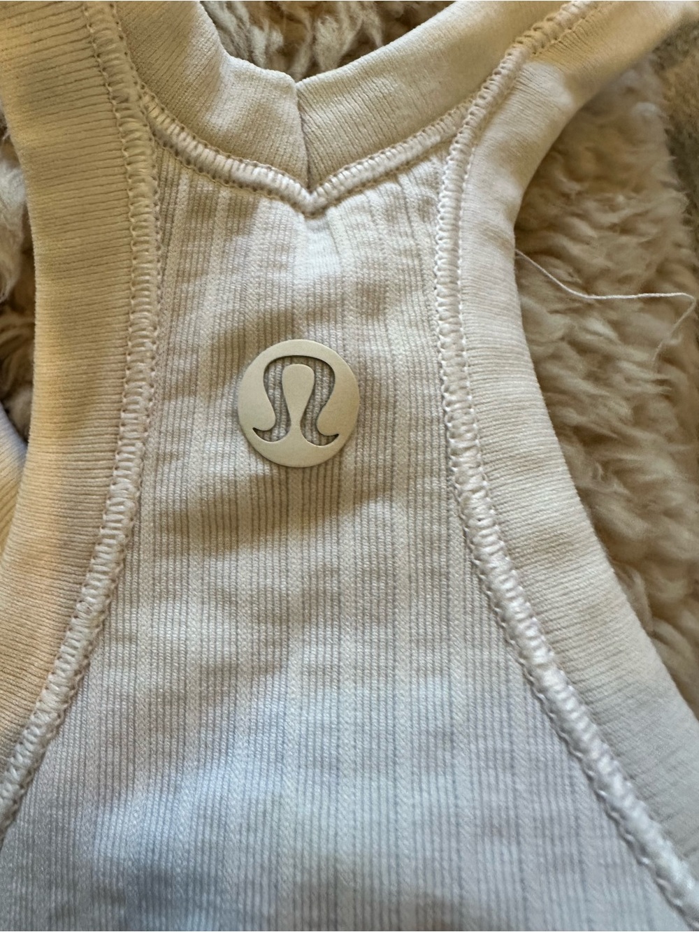 lululemon athletica White Ribbed Racerback Tank - Picture 2 of 6